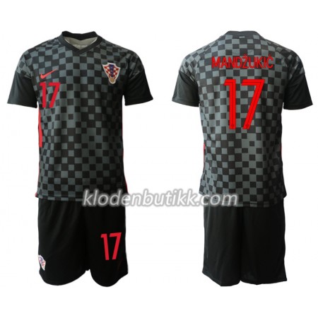 Kroatia Mario Mandzukic 17 Barn Bortedraktsett Euro 2020 Kortermet (+ Korte bukser)